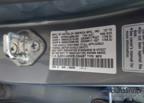 2011 Honda Cr-V Lx from USA, damaged, VIN 5J6RE4H3XBL034487